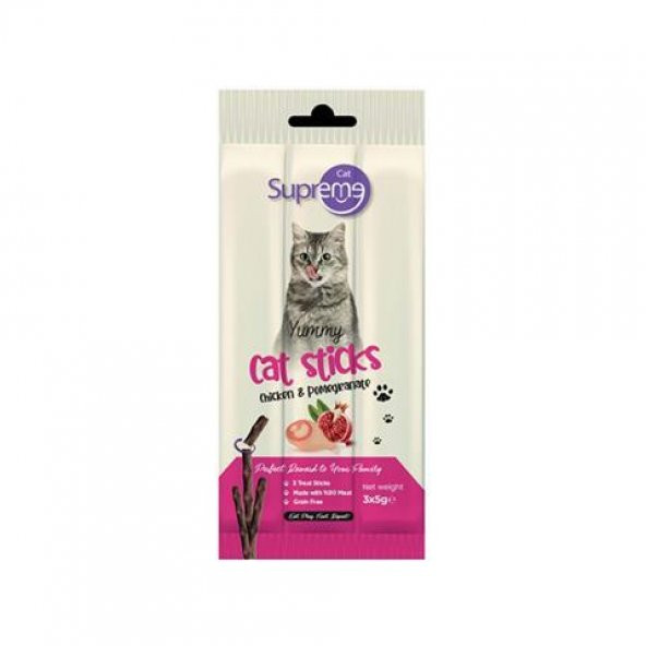 Supreme Cat Sticks Tavuklu Narlı Kedi Ödül 3*5 Gr
