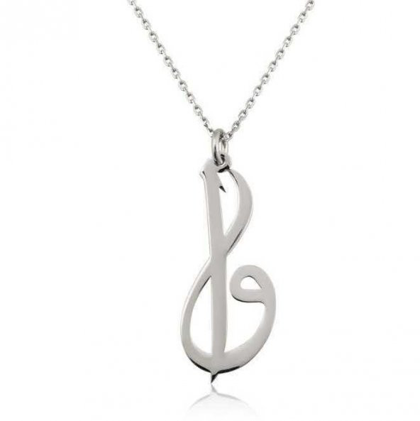 ​925 Ayar Gümüş Elif Vav Kadın Gümüş Kolye ürün görseli