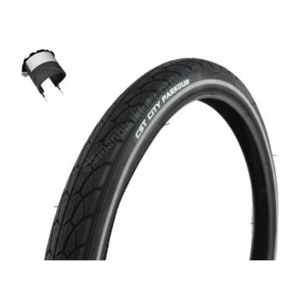 Cst 20x1.75 City Parkour EPS Zırhlı Reflektörlü Dış Lastik Siyah C1762 - 2