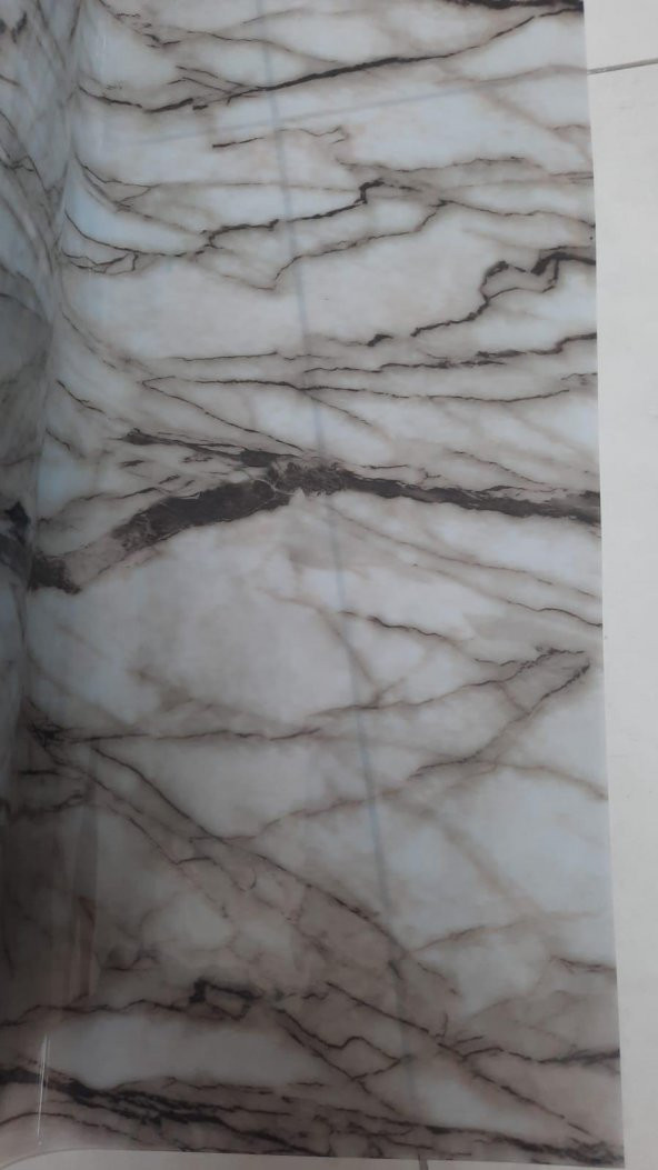 Mermer Desenli Şeffaf Masa Örtüsü 100 CM X 200