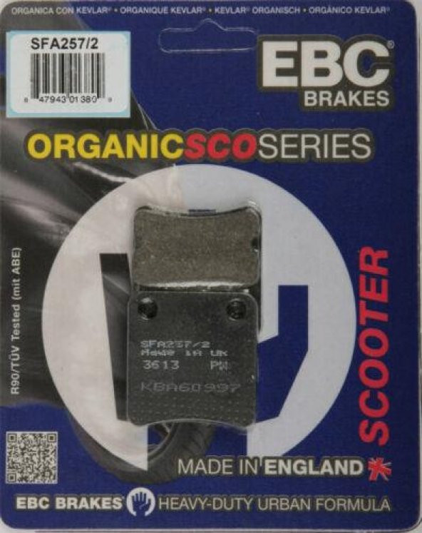 Ebc Sfa257/2 2013-2020 Honda NC 750D Integra Uyumlu El Freni Balatası Organik Balata - 1
