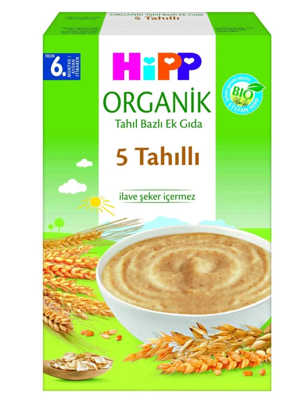 Hipp Organik 5 Tahıllı Tahıl Bazlı Kaşık Maması 200gr