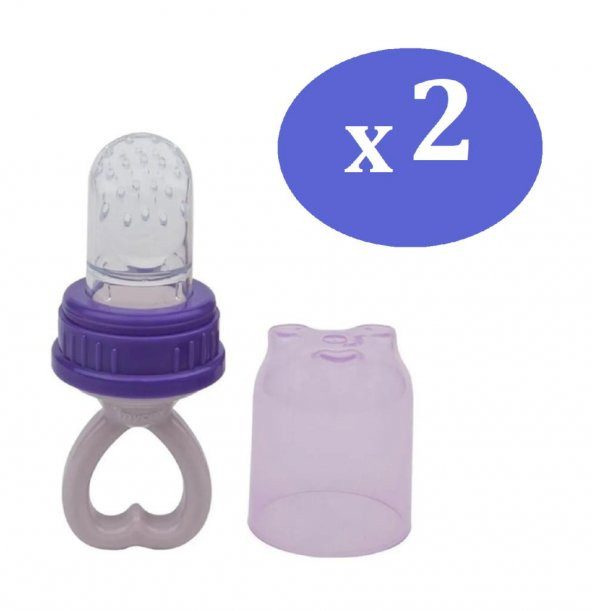 Mycey Silikon Meyve Sebze Süzgeci Emziği Mor 2^li Avantaj Paket