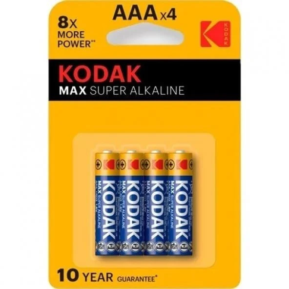 Kodak Max Süper Alkalin İnce Kalem Pil 4lü AAA