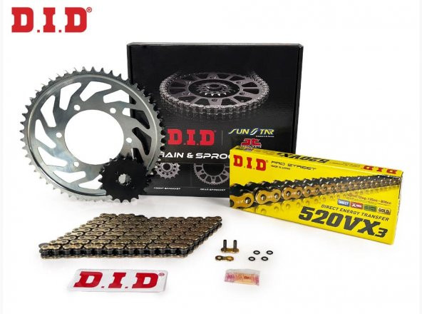 Did-Sunstar 2013-2020 Honda NC 750D Integra Uyumlu Zincir Dişli Set Gold (Sarı) Renk