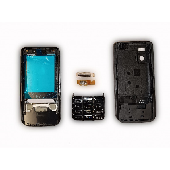 Nokia 5610 Kasa Kapak Tuş Takımı 5610 Uyumlu Siyah Renk Orta Kasa Ön Kapak Arka Kapak Tuş Takımı - 2