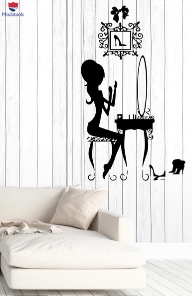 Dekorasyon Sticker Duvar Sticker Güzellik Salonu Makyaj Moda Genç Odası Dekor Benzersiz Hediyelik ürün görseli 1