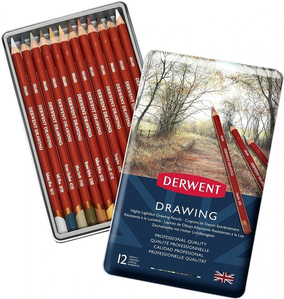 Derwent Drawing 12'li Yağlı Çizim Kalemi / 0700671
