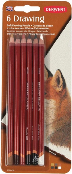 Derwent Drawing 6'lı Yağlı Çizim Kalemi Blisterli / 0700476
