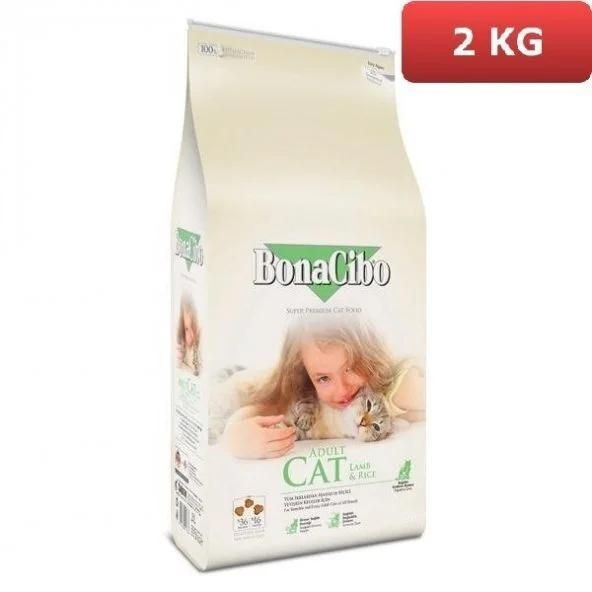 BonaCibo Kuzu Etli Pirinçli Kedi Maması 2 kg