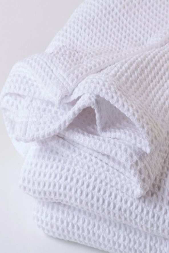 Beyaz Tek Kişilik Otel Tipi 100 Pamuk Koton Pike Örtüsü 160×230 Cm - 3