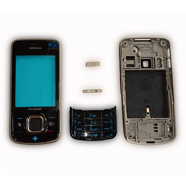 Nokia 6210N Kasa Kapak Tuş Takımı 6210N Uyumlu Siyah Renk Orta Kasa Ön Kapak Arka Kapak Tuş Takımı
