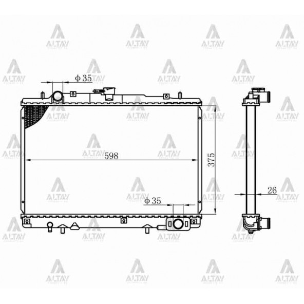 RADYATÖR SU L-200 99-05 4x2 26mm M-T BRAZING MAHER MR127853AD