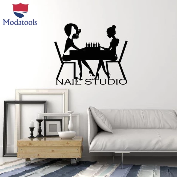 Tırnak Dekorasyon Duvar Sticker Tırnak Stüdyosu Salon Manikür Güzellik Dekor Sanat Çıkartmaları