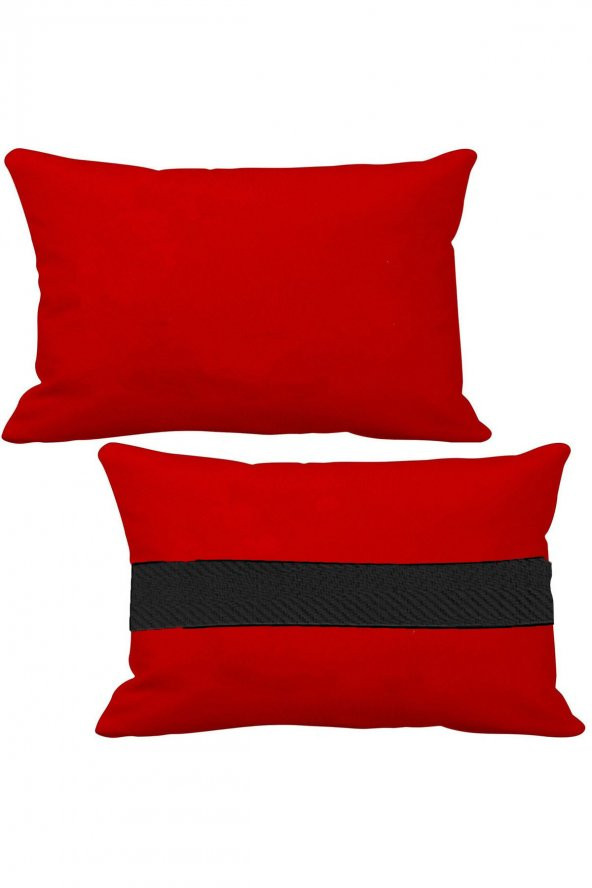 Öziron Fort Uyumlu Oto Koltuk Boyun Yastığı 2 Adet Logosuz Kırmızı Ortopedik Yastık