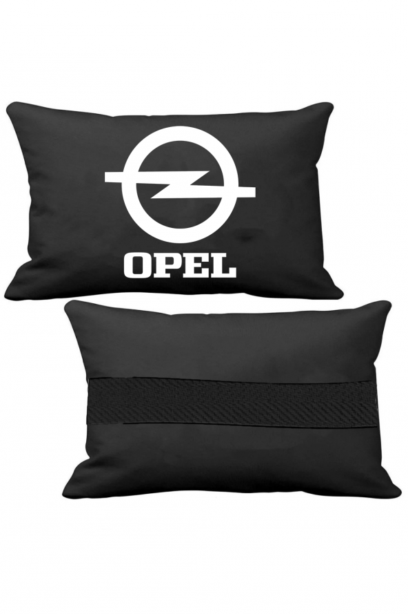 Öziron Opel İnsignia Oto Koltuk Boyun Yastığı 2 Adet Opel Amblem Logolu Siyah Ortopedik Yastık