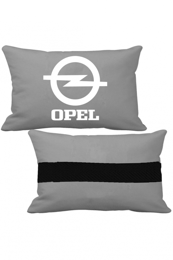 Öziron Opel Tigra Oto Koltuk Boyun Yastığı 2 Adet Opel Amblem Logolu Gri Ortopedik Yastık ürün görseli