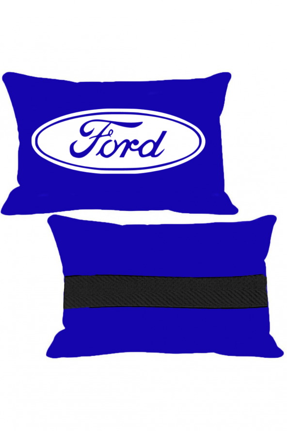 Öziron Fort Focus TDCİ Coupe Oto Koltuk Boyun Yastığı 2 Adet Amblem Logolu Lacivert Ortopedik Yastık