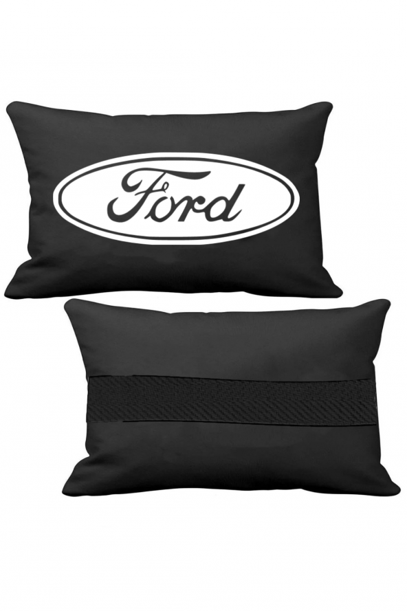 Öziron Fort Focus Sedan ST Line Oto Koltuk Boyun Yastığı 2 Adet Amblem Logolu Siyah Ortopedik Yastık ürün görseli