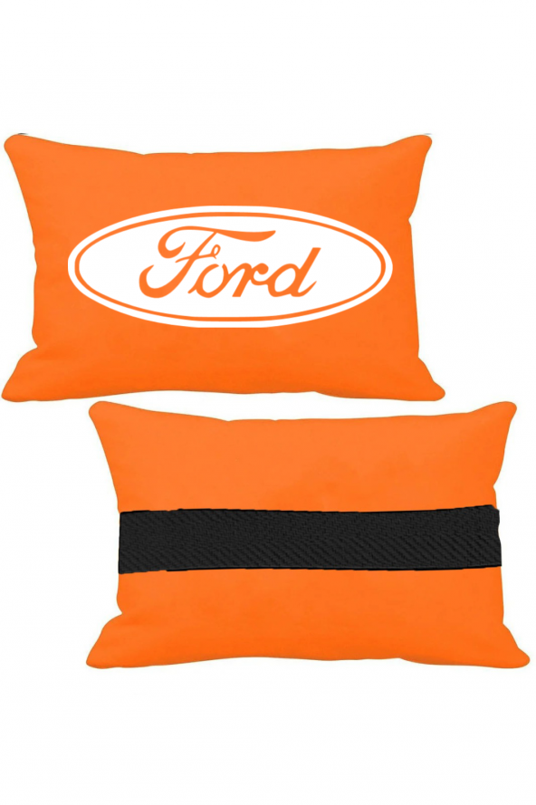 Öziron Fort Focus Sedan Titanium Koltuk Boyun Yastığı 2 Adet Amblem Logolu Turuncu Ortopedik Yastık ürün görseli
