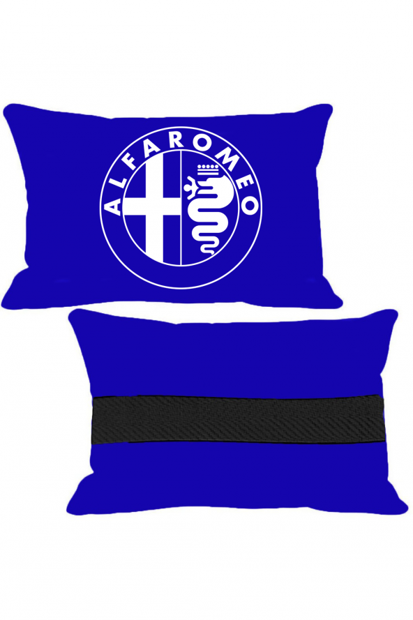Öziron Alfa Romeo  Oto Koltuk Boyun Yastığı 2 Adet Amblem Logolu Lacivert Ortopedik Yastık ürün görseli