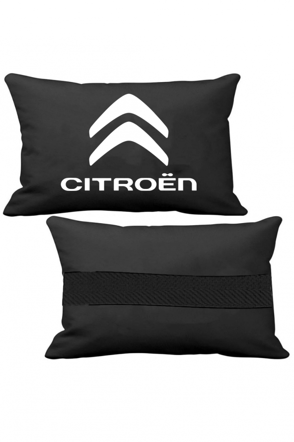 Öziron Citroen C2 Oto Koltuk Boyun Yastığı 2 Adet Amblem Logolu Siyah Ortopedik Yastık ürün görseli