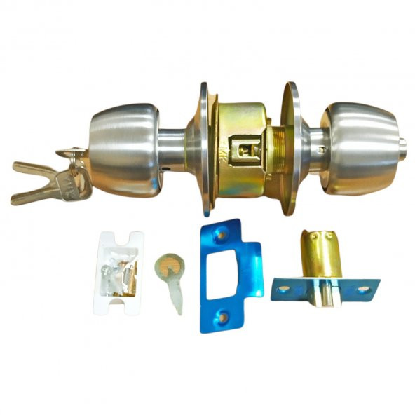 Aletçantam Topuzlu Otel Tipi Amerikan Oda Kapı Kilidi Anahtarlı - Saten - 2