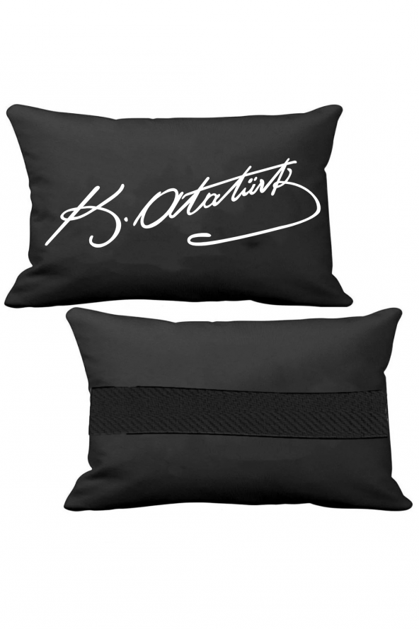 Öziron BMW 3.20 Coupe Oto Koltuk Boyun Yastığı 2 Adet Atatürk İmza Logolu Siyah Ortopedik Yastık ürün görseli