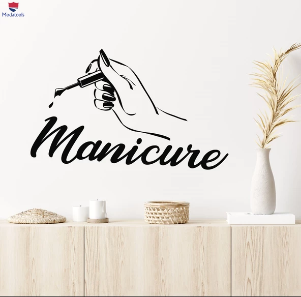 Tırnak Dekorasyon Duvar Sticker Spa Güzellik Lehçe Manikür Tırnak Salonu İç Çıkartmalar