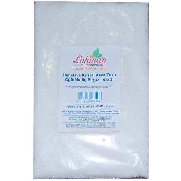 Öğütülmüş Doğal Beyaz Himalaya Tuzu Sofralık İnce Toz Tuz 500GR - 2