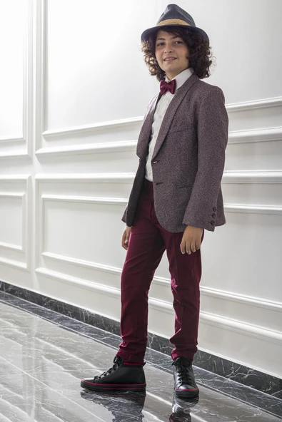 Papyonlu Çocuk Genç Takım Elbise Mezuniyet Balo Bayramlık Düğün Damatlık Seti NX-5011 - 3