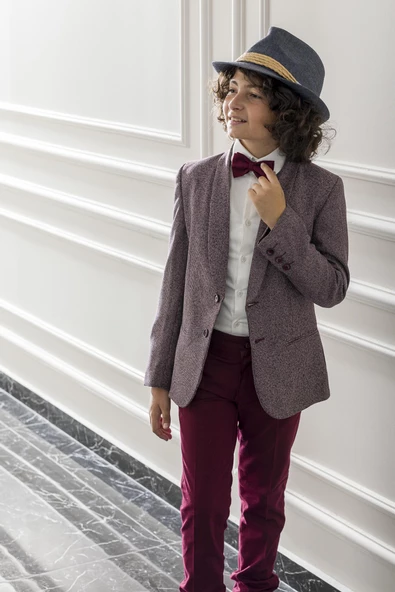 Papyonlu Çocuk Genç Takım Elbise Mezuniyet Balo Bayramlık Düğün Damatlık Seti NX-5011 - 4