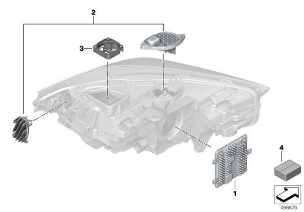 63119448116  BMW 2 SERİ SAĞ ÜST F44 LED BEYNİ SIFIR KODLU