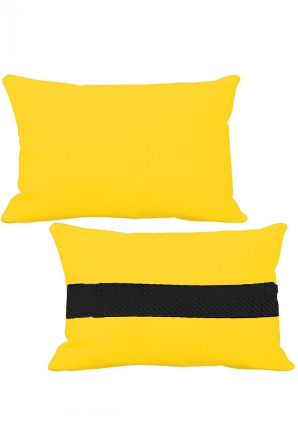 Öziron Kia Rio Sedan Uyumlu Oto Koltuk Boyun Yastığı 2 Adet Logosuz Sarı Ortopedik Yastık