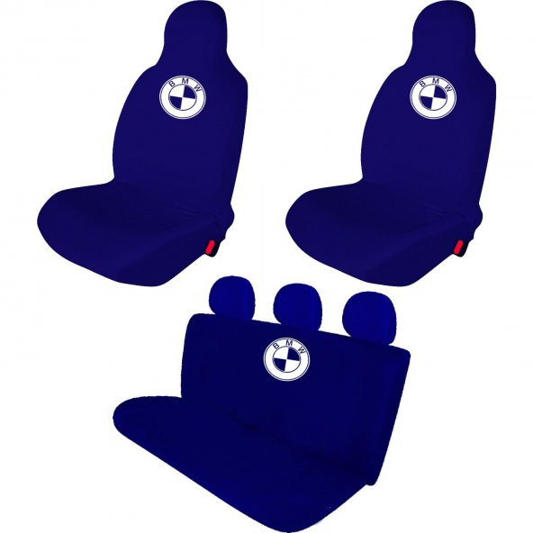 Öziron BMW 1.16 Coupe Araba Koltuk Kılıfı Amblem Logo Baskılı Penye Servis Kılıfı Lacivert ürün görseli