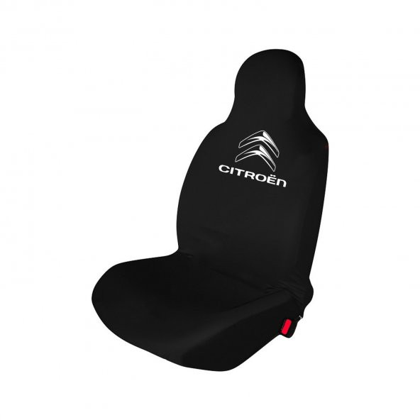Öziron Citroen C3 Araba Koltuk Kılıfı Amblem Logo Baskılı Penye Servis Kılıfı Siyah