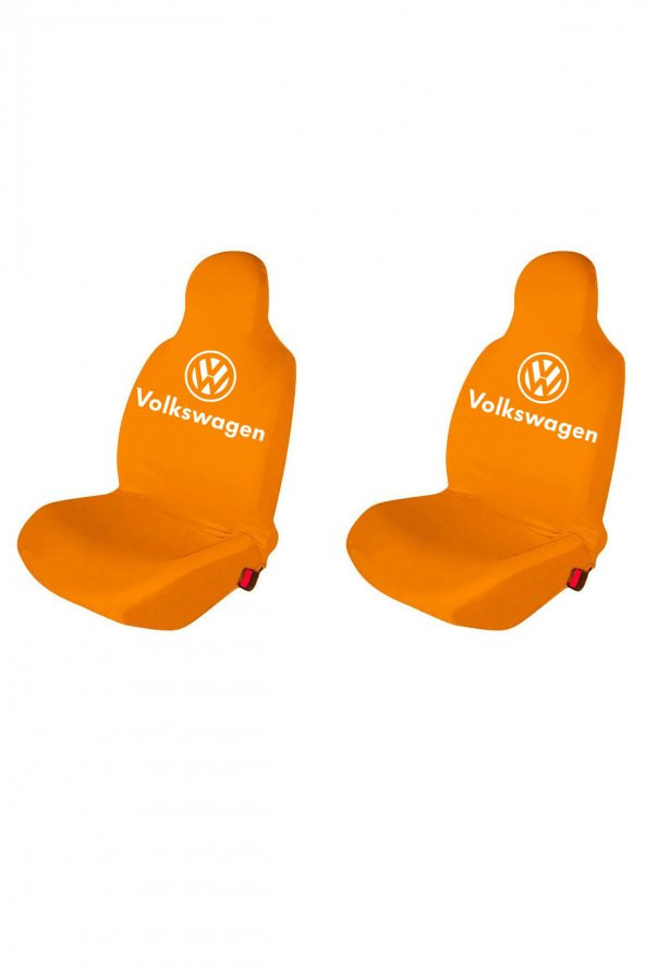 Öziron VW Oto Koltuk Servis Kılıfı Logo Baskılı Ön Koltuklar Turuncu