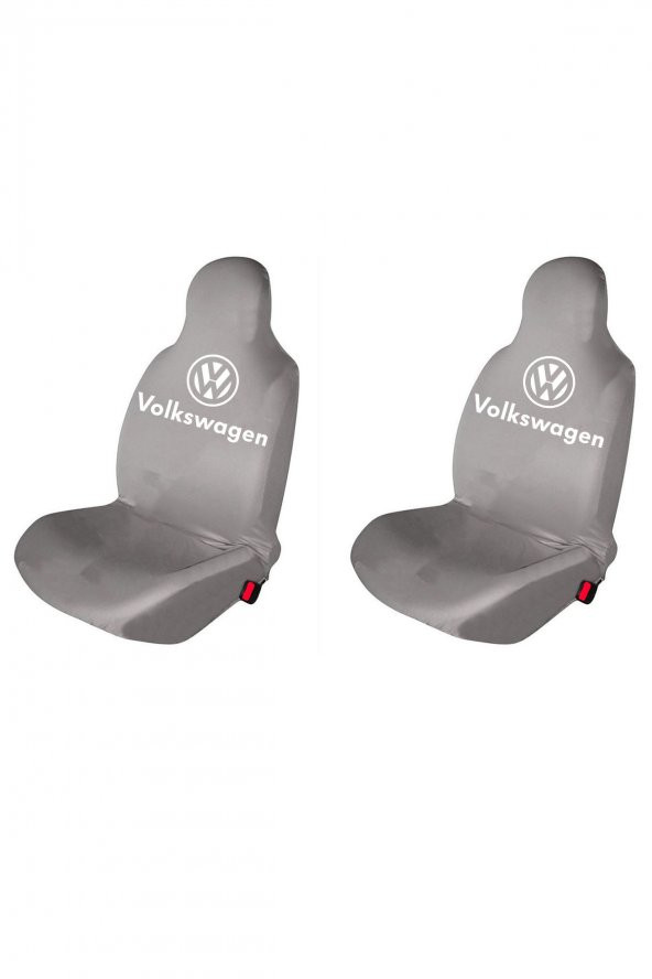Öziron VW Polo Oto Koltuk Servis Kılıfı Logo Baskılı Ön Koltuklar Gri
