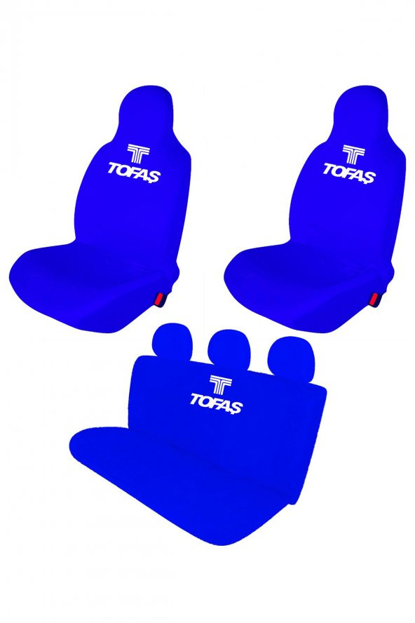 Öziron Tofaş Murat 131 Oto Koltuk Kılıfı Koruyucu Logo Baskılı Penye Servis Kılıfı Mavi ürün görseli