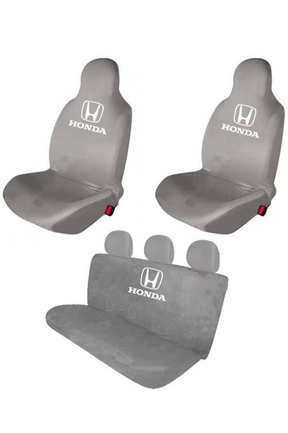 Öziron Honda Concerto Oto Koltuk Kılıfı Koruyucu Logo Baskılı Penye Servis Kılıfı Gri