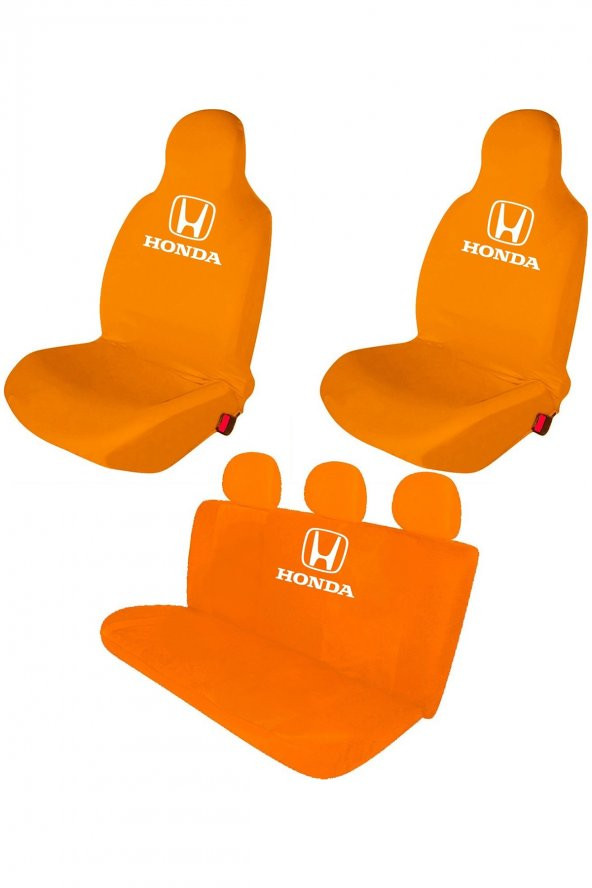 Öziron Honda CR-Z Oto Koltuk Kılıfı Koruyucu Logo Baskılı Penye Servis Kılıfı Turuncu