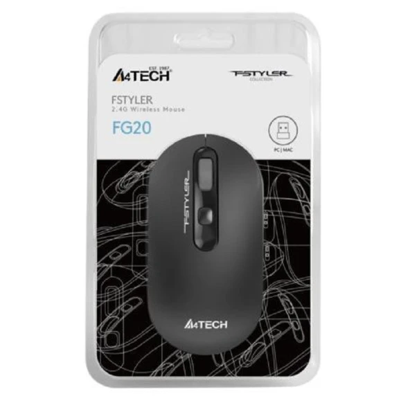 A4 Tech FG20 Kablosuz Mouse Gri - 2000DPI - Resim 2