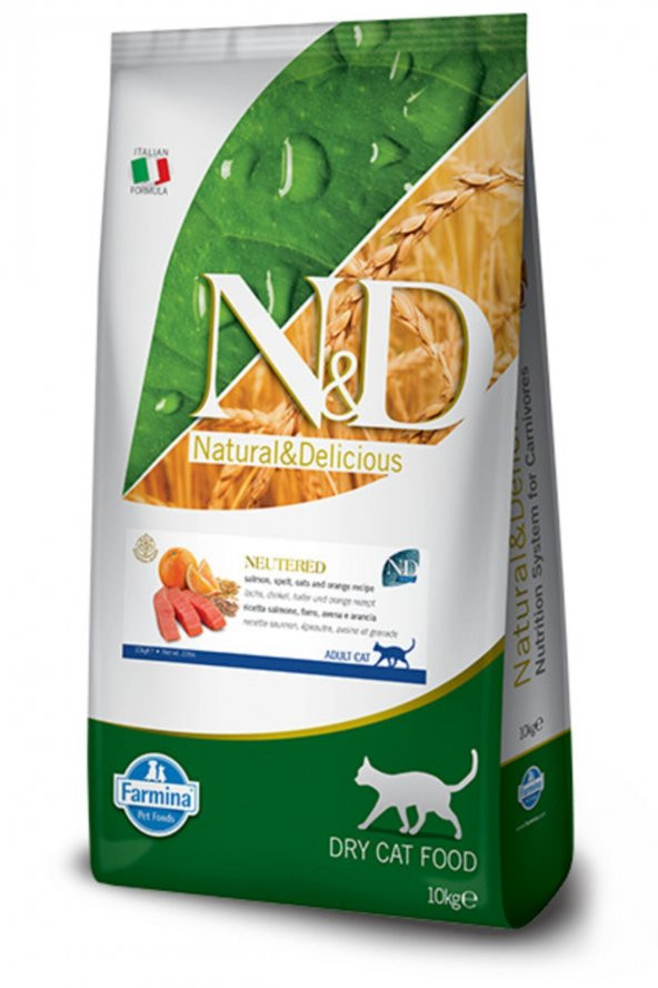 N&DOcean Neutered Az Tahıllı Somonlu Kısırlaştırılmış Kedi Maması 10 kg