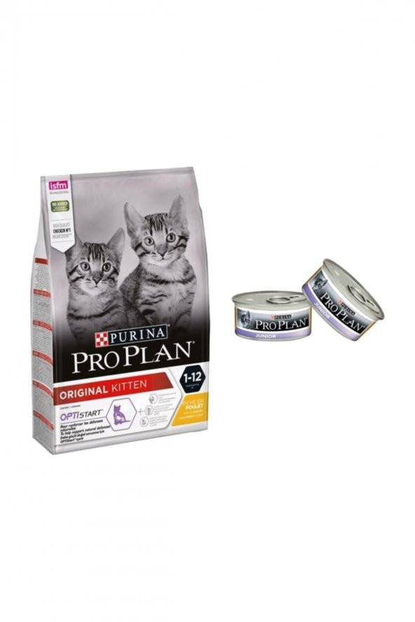 ProplanPro Plan 3 Kg Kitten Tavuklu Yavru Kedi Maması + 2 Adet Junior Tavuklu Konserve