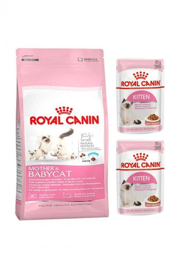 Royal CaninMother&baby Kitten Yavru Kedi Maması 2 Kg +  Kitten Yavru Yaş Kedi Maması 2 Adet (original)