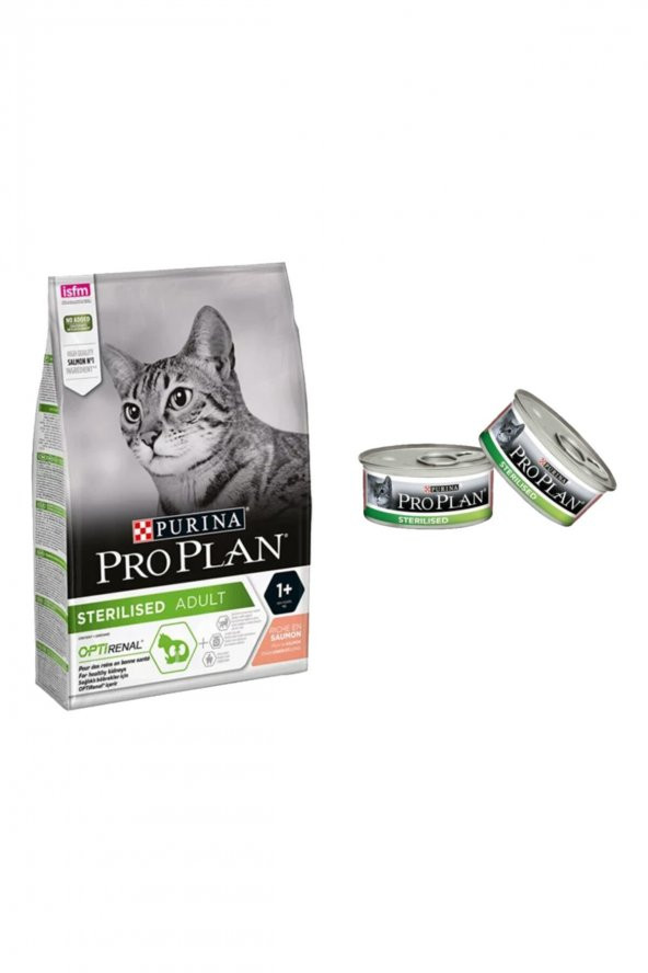 ProplanPro Plan 3 Kg Sterılısed Somonlu Kedi Maması + 2 Adet Konserve