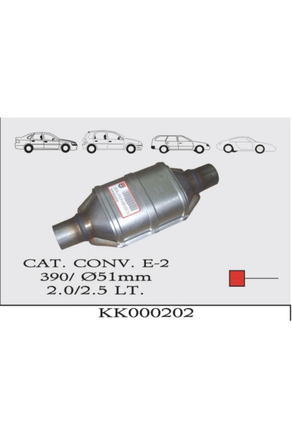 Katalitik konvektör oval L 45 cm 57 çap müşürlü 2.0/2.5/3.0 lt k.k