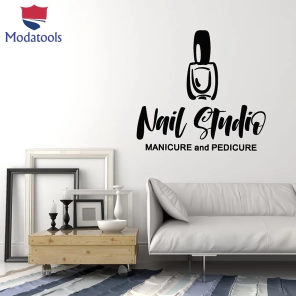 Tırnak Dekorasyon Duvar Sticker Tırnak Hizmeti Güzellik Stüdyosu Lehçe Manikür Pedikür Çıkartmaları