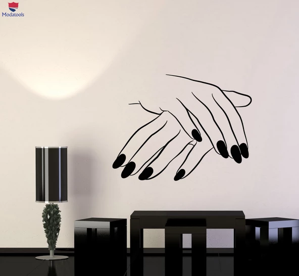 Tırnak Dekorasyon Duvar Sticker Tırnak Güzellik Salonu Kız El Manikür Çıkartmaları