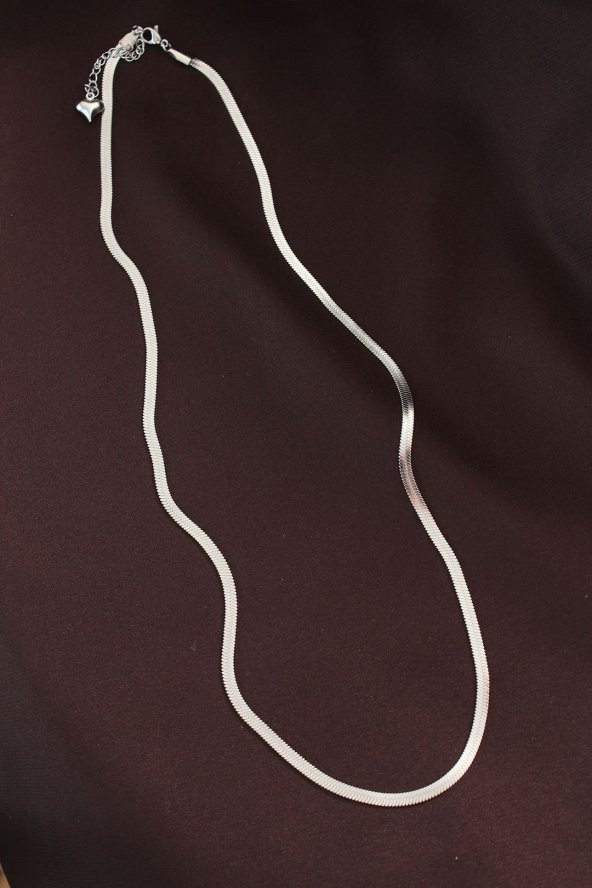 316L Çelik Gümüş Renk 60 cm İtalyan Zincir Kolye - Resim 2